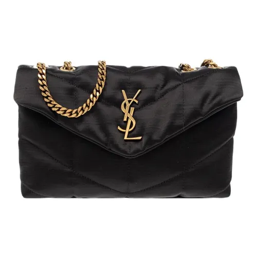 SAINT LAURENT Хлопок Портативный Сумка через плечо Сумка на плечо Женская Черная