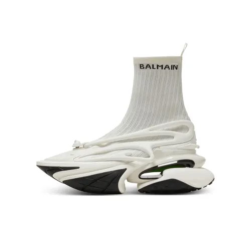 BALMAIN Unicorn High Top Casual Men's White BALMAIN Единорог Высокий Топ Повседневный Мужской Белый