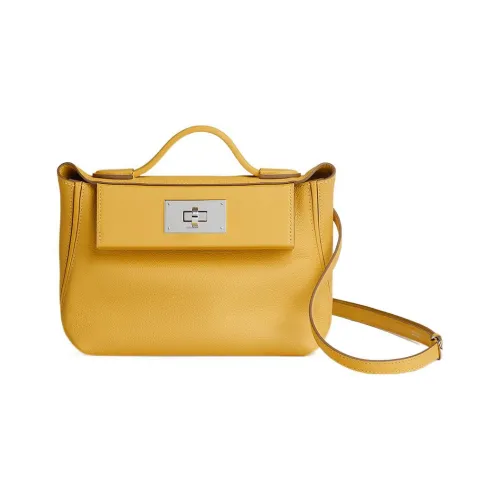 HERMES 24 24 Evercolor Swift Телячья кожа Сумка Сумка через плечо Сумка через плечо Маленькая Женская Солнечно-оранжевая