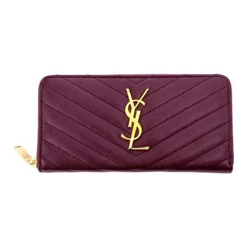 SAINT LAURENT Кожа Кошелек Женские Бордовый