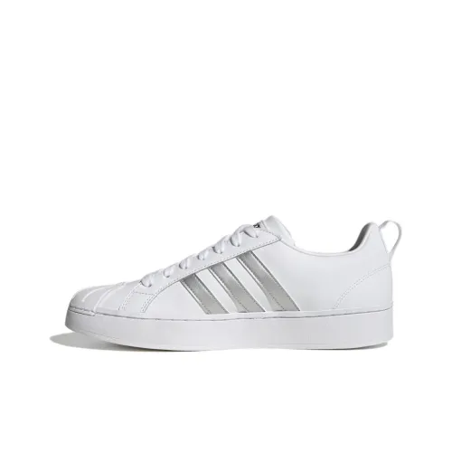Adidas Neo Streetcheck Slip Resistant Abrasion Resistant Дышащий Низкий Топ Скейтборд Кроссовки Унисекс Белый Серебряный