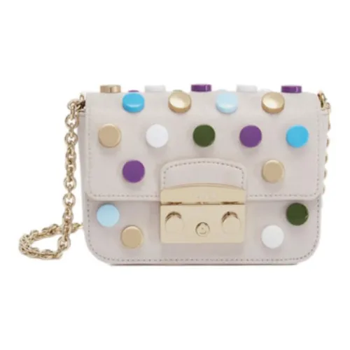 Furla Metropolis Collection Замшевая Сумка через плечо Мини Женская Серого цвета