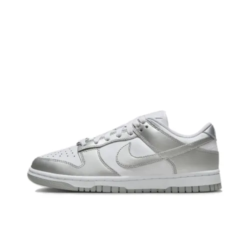 Nike Dunk Low Top Скейтборд Кроссовки Женские Серый Белый