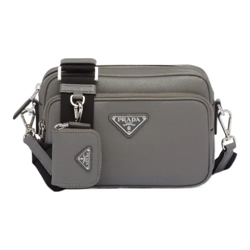 PRADA Saffiano Кожа Сумка через плечо Сумка на плечо Мужская Мраморно-серый