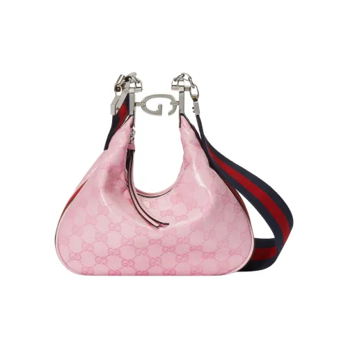 GUCCI Attache Кристальная холщовая сумка сумка-пельмени переносная сумка через плечо маленькая женская сумка розовая