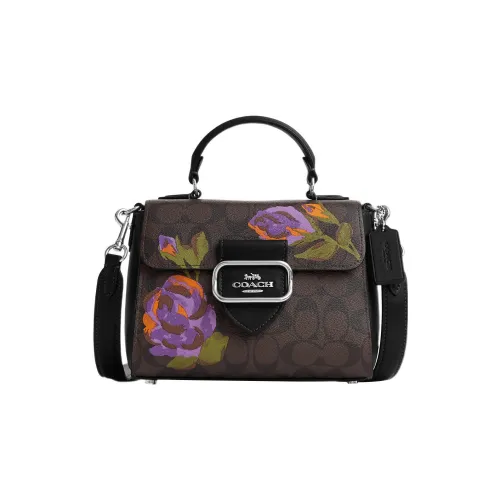 COACH Morgan Холст и Кожа Квадратная Сумка Сумка через плечо Сумка Маленькая Женская Радужная Многоцветная