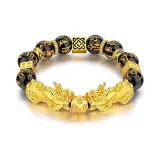 Золотистый нефритовый с бусинами, наполненный Пиксиу