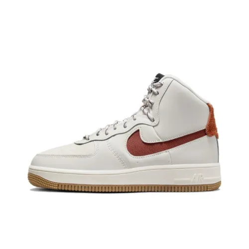 Nike Air Force 1 Sculpt Slip-Resistant Shock Absorbers High Top Skateboard Shoes Men's White Red