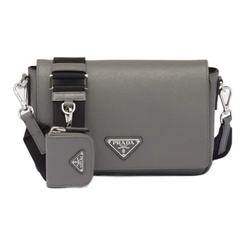 PRADA Сумка через плечо из кожи мужская сумка на плечо мраморно-серый