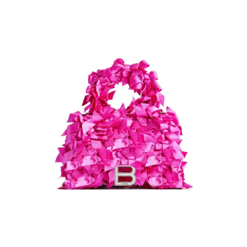 Balenciaga HOURGLASS Овчина Ткань Сумка через плечо Сумка Экстра Маленькая Женская Розовая