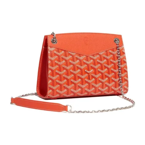GOYARD Rouette Холст и Кожаная Сумка-тоут с цепочкой Сумка через плечо Женская Апельсин