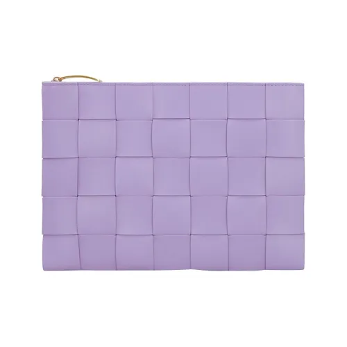 Bottega Veneta Lambskin Clutch Medium Women's Light Purple