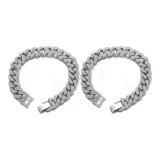 Браслет из титановой стали в кубинском стиле, пара