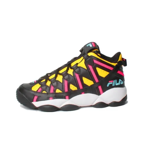 FILA Spaghetti Баскетбольные кроссовки MID Топ Черный Желтый Унисекс
