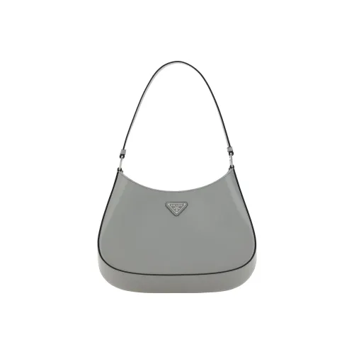 PRADA Cleo Блестящая кожа плечо сумка через плечо сумка-полумесяц сумка женская серая