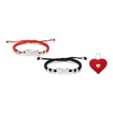 Серебряная пара + украшенная коробка для подарка "Любовь"