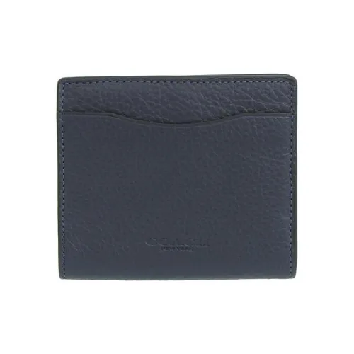 COACH Кожа Монета Кошелек Держатель для карт Мини Мужской Туманно-серый Синий