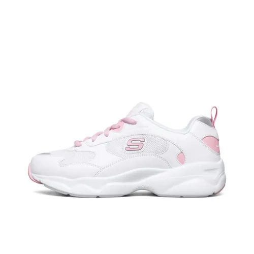 Skechers DLITES D'Lites Устойчивость к истиранию Покрытие Легкий Низкий Топ Кроссовки с Толстой Подошвой Женские Белые Розовые