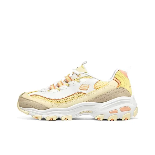 Skechers D'LITES 1,0 1,0 Little Ice Bear Sunrise Bubbles Ice Low Top Footwear Women's Yellow Скачи D'LITES 1,0 1,0 Little Ice Bear Sunrise Bubbles Ice Низкий Топ Обувь для Носков Женская Желтая