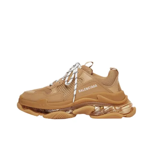 Balenciaga Triple S Low Топ Толстая подошва Кроссовки Мужские Коричневые