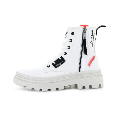 Палладий PALLATROOPER Zip Дышащие Высокие Кеды Женские Белые