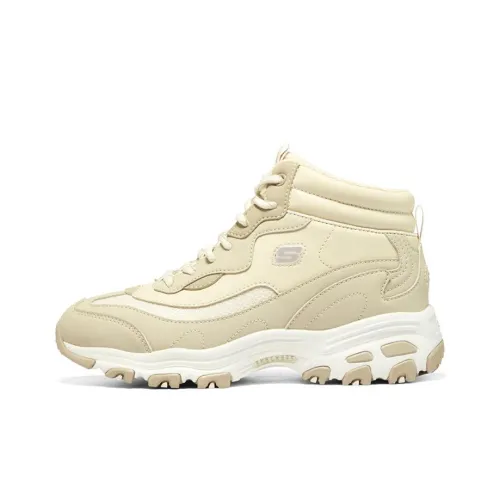 Skechers D'LITES 1,0 High Топ Толстая подошва Кроссовки Женские Естественный