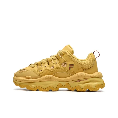 FILA FUSION QD96 Низкий Топ Толстая Подошва Кроссовки Женские Желтые