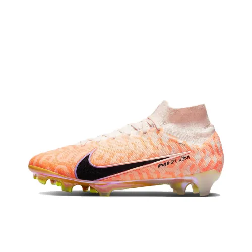 Nike Mercurial Superfly 9 FG Твердый грунт Природная трава Противоскользящие Устойчивые к истиранию Футбольные бутсы Унисекс Апельсин
