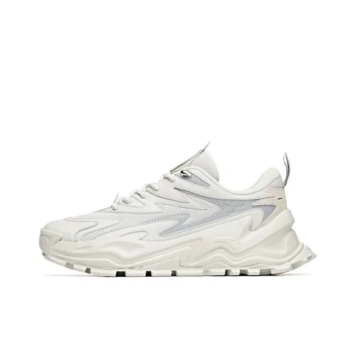 ANTA Life Collection Низкий топ толстая подошва кроссовки мужские серый белый