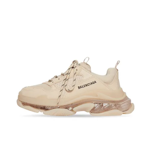 Balenciaga Triple S массивные кроссовки женские бежевые