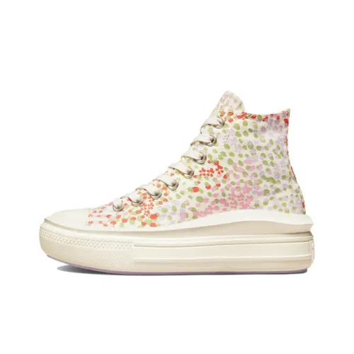 Converse Chuck Taylor All Star Move Платформа Высокие Кеды Женские Бежевые Белые Розовые