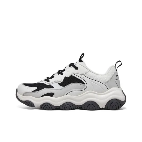 Skechers Фиолетовый Медвежонок Низкий Топ Толстая Подошва Кроссовки Мужские Белый Серый Черный