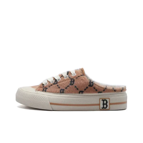 MLB Playball Mule Canvas Shoes Low Top Чайный Коричневый Унисекс
