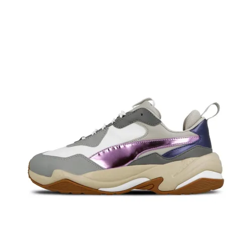 PUMA Thunder Электрический Износостойкий Низкий Топ Кроссовки с Толстой Подошвой Женские Белый Фиолетовый