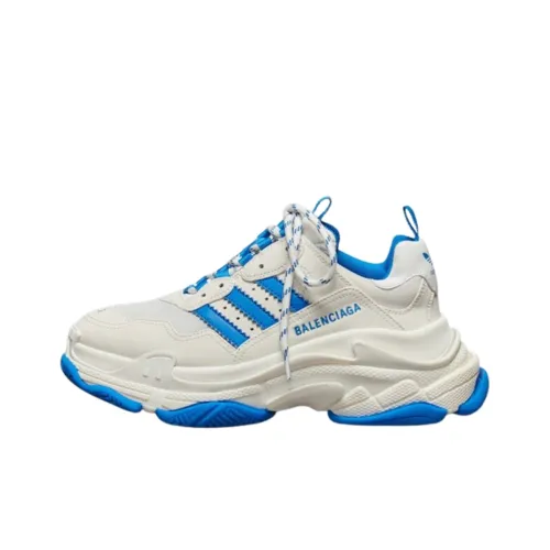 Adidas Originals x Balenciaga Triple S Low Топ Толстоподошвенные кроссовки Мужской Белый Синий