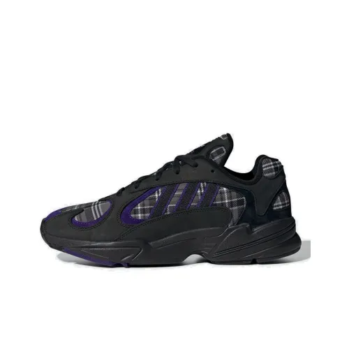 Adidas Originals YUNG 1 Амортизирующие шоки противоскользящие устойчивые к истиранию низкий топ массивные кроссовки унисекс черный фиолетовый