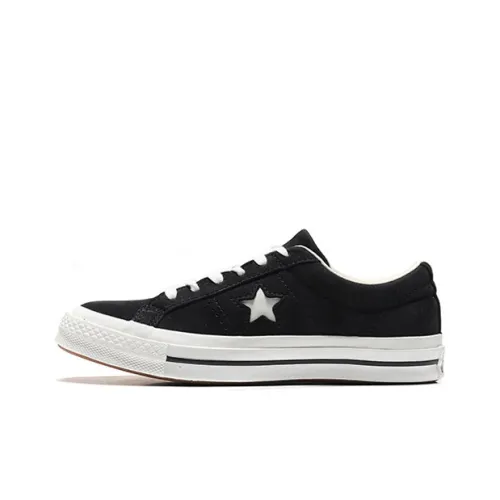 Конверс One Star Ox Abrasion Resistant Breathable Lightweight Low Top Canvas Shoes Unisex Black White
