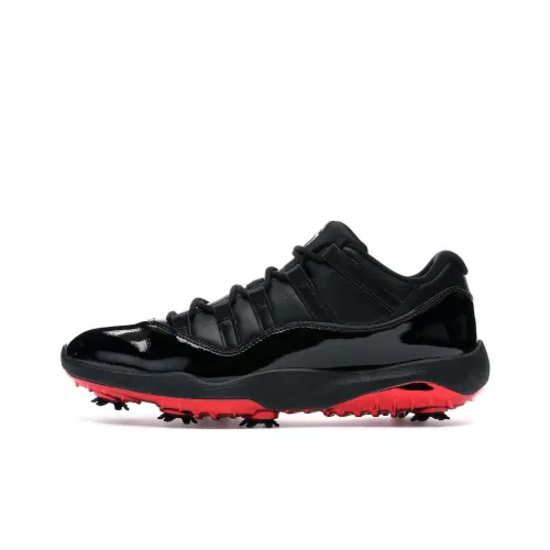 Jordan Air Jordan 11 Ретро Low GOLF Амортизаторы Slip-resistant устойчивые к истиранию Низкий топ Обувь для гольфа Мужской Черный