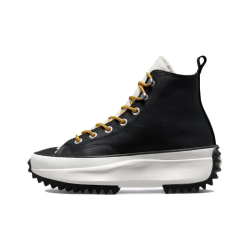 Converse Run Star Hike Платформа Шерпа Высокие Кеды Женские Черный Белый Желтый