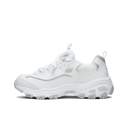 Skechers D'LITES 1,0 Low Топ Толстая подошва Кроссовки Женские Белые