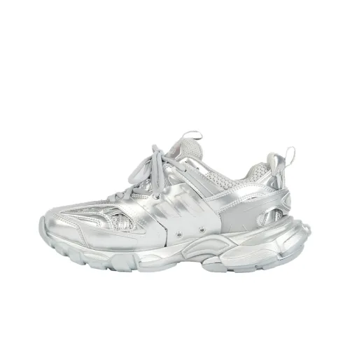 Balenciaga Низкий Топ Толстая Подошва Кроссовки Женские Белые Серебряные