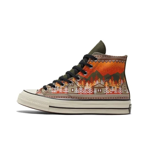 Конверс 1970s Chuck Taylor All Star High Топ Кеды Унисекс Оранжевый Зеленый