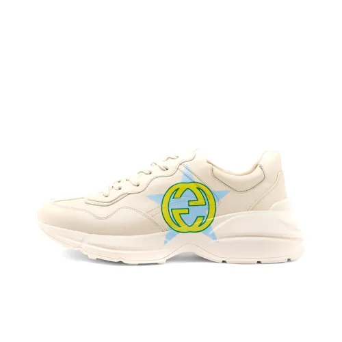 GUCCI Rhyton Low Топ Толстая подошва Кроссовки Мужские Айвори Белый