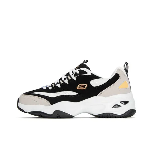 Skechers D'LITES 4,0 Milk Tea Bear Low Top Cushioned Sneakers Women's Black Multicolor