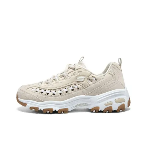 Skechers D'LITES 1,0 MID Топ Толстая подошва Кроссовки Женские Бежевые