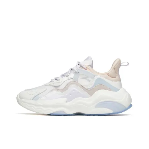 ANTA Life Collection Амортизаторы Shock Absorbers Противоскользящие Устойчивые к истиранию Низкий Топ Толстая подошва Кроссовки Женские Белые Фиолетовые