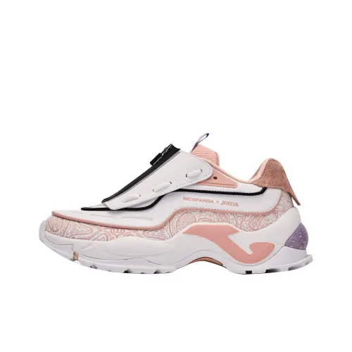 Joma Nicopanda Коллаборация Противоскользящие Устойчивые к истиранию Низкий Топ Кроссовки с Толстой Подошвой Женские Розовые Белые