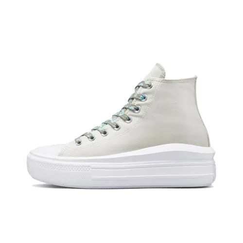 Converse Chuck Taylor All Star Move Платформа Устойчивая к истиранию Высокий Топ Кеды Женские Серый Зеленый