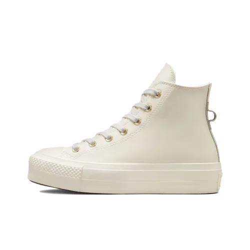 Converse Chuck Taylor All Star Platform High Top Canvas Shoes Women's Beige