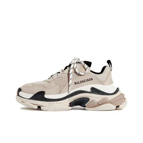 Balenciaga Triple S Low Топ Толстоподошвенные кроссовки Женские Бежевый